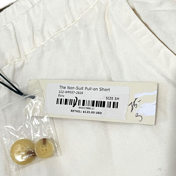 NWT Alex Mill The Non-Suit Pull On Short Size S Ecru Linen Blend Off White $125 - Picture 4 of 8